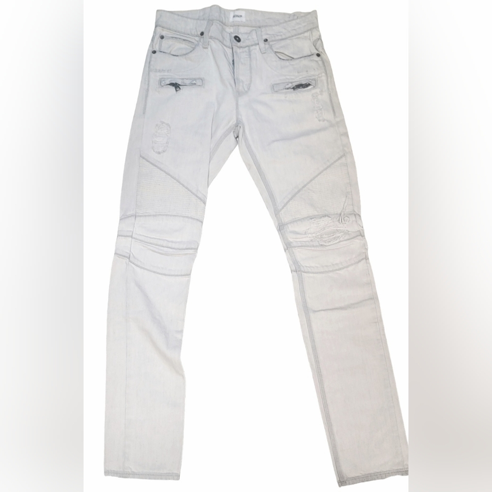 HUDSON | White Blinder Skinny Biker Moto Distressed Jeans | Size: 30x32